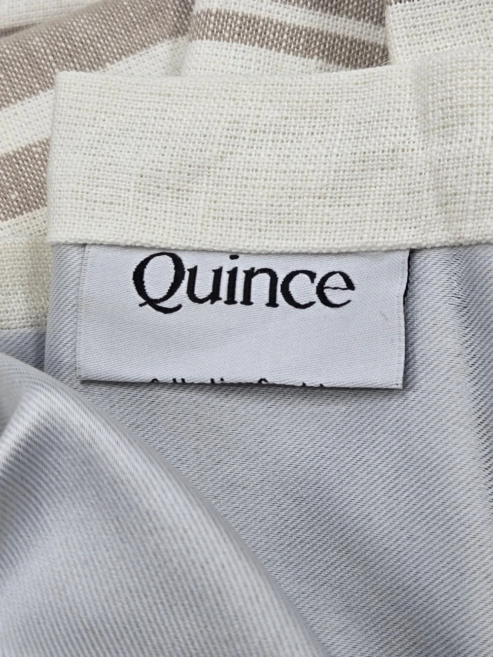 QUINCE Set Of 2 48x84 Coastal Stripe Linen Cotton True Blackout Curtains 9322